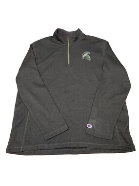 Champion Michigan State University Spartans 1/4 Zip Fleece Sweater Ribbed XL